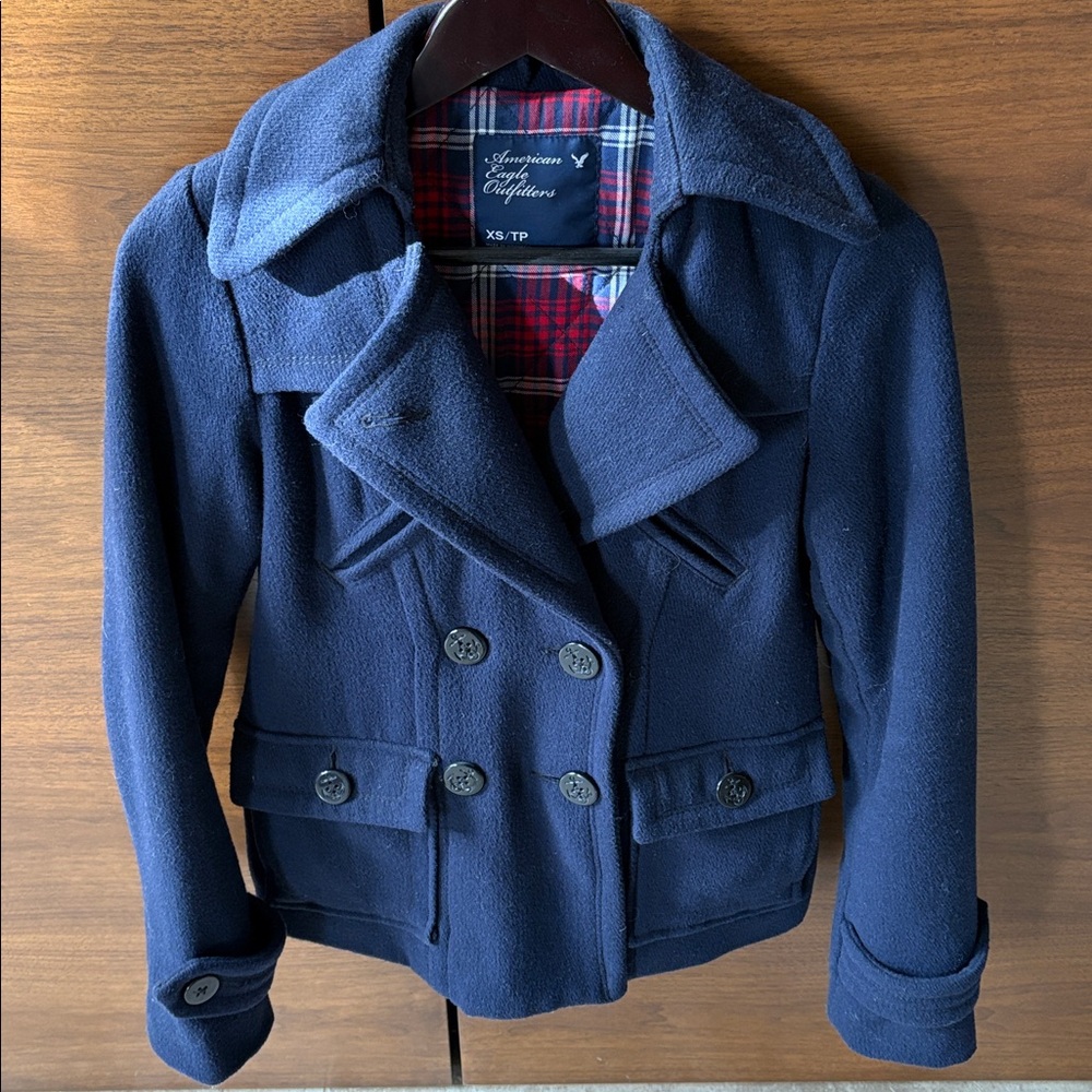 American Eagle Double Breasted Pea Coat Navy xs
